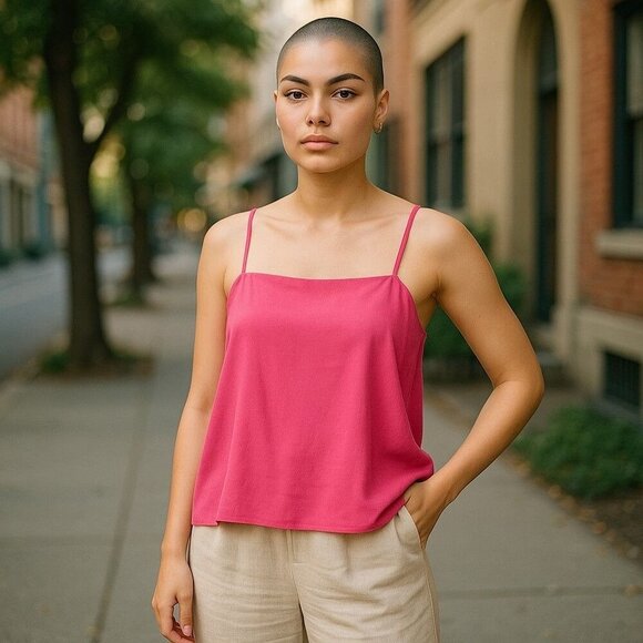 Old Navy Bright Pink Relaxed Fit Adjustable Strap Tank Top Size XL New Tags - Picture 1 of 8